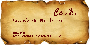 Csanády Mihály névjegykártya