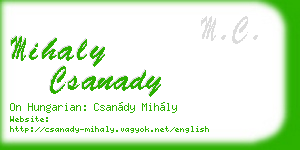 mihaly csanady business card
